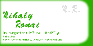 mihaly ronai business card