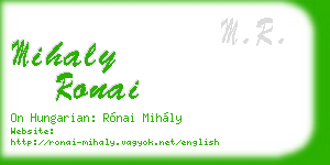 mihaly ronai business card